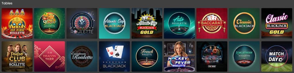 Luxury Casino jeux tables